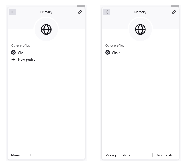 Move the New Profile button (new profiles system) - Mozilla Connect