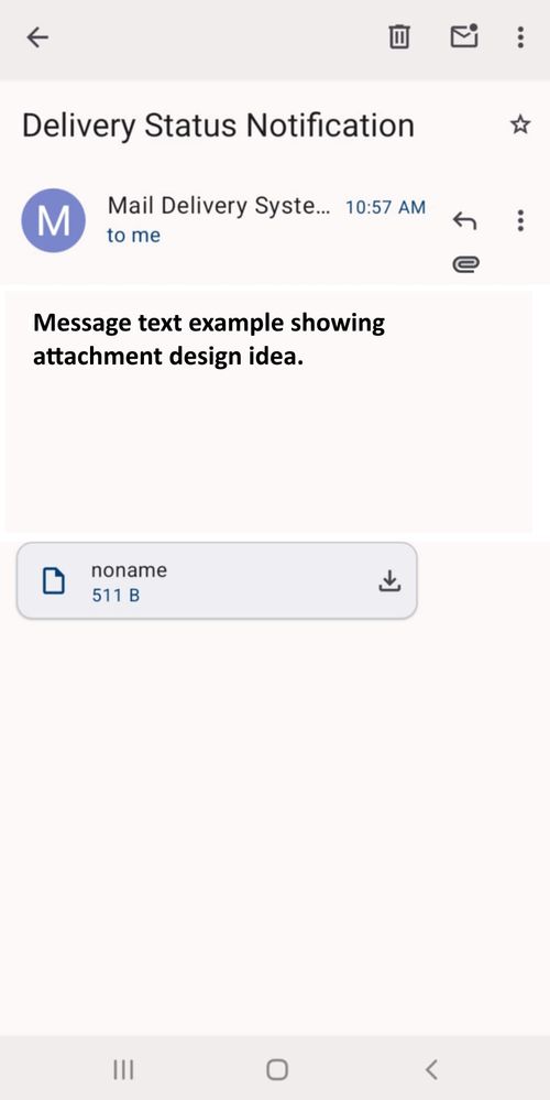 Message Body. There is an attachment icon in the header.