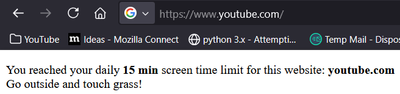 Example of blocked website