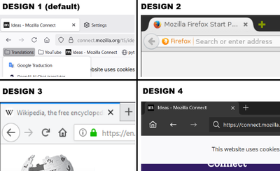 Different designs of the tab bar