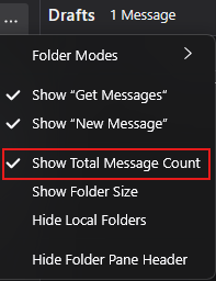 Thunberbird Mail Sub-menu