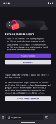 1. Certificate error