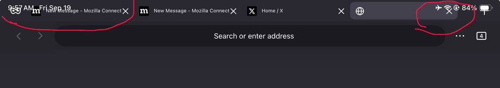 tabs merging with ios top status bar