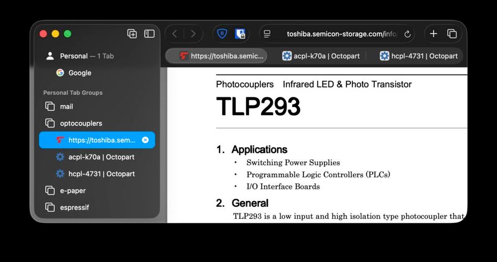 Safari tab groups