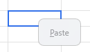 Greyed out Paste popup