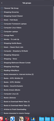 Current Tab Groups Unsorted