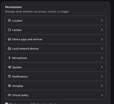 permissions list
